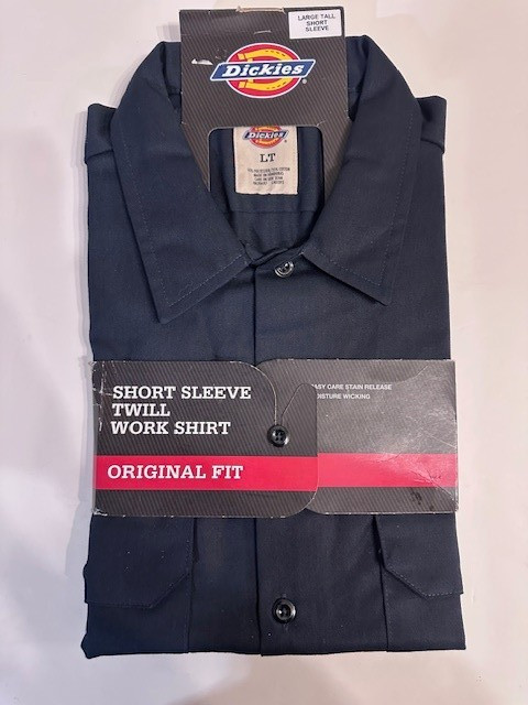 Dickies Men’s Short Sleeve Twill Work Shirt Dark Navy Original Fit Large Tall