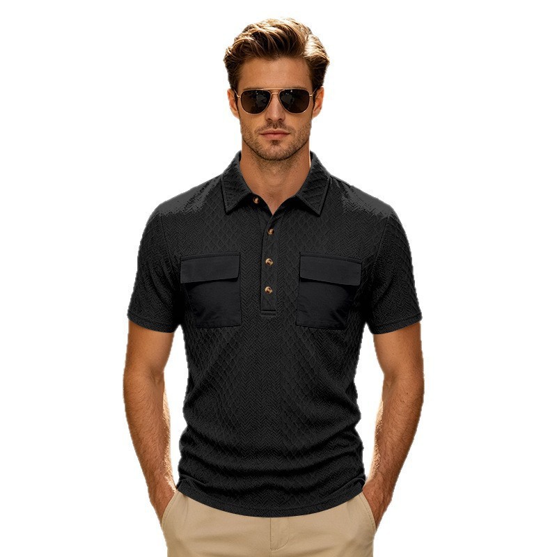 New Loose Jacquard Workwear Short Sleeve