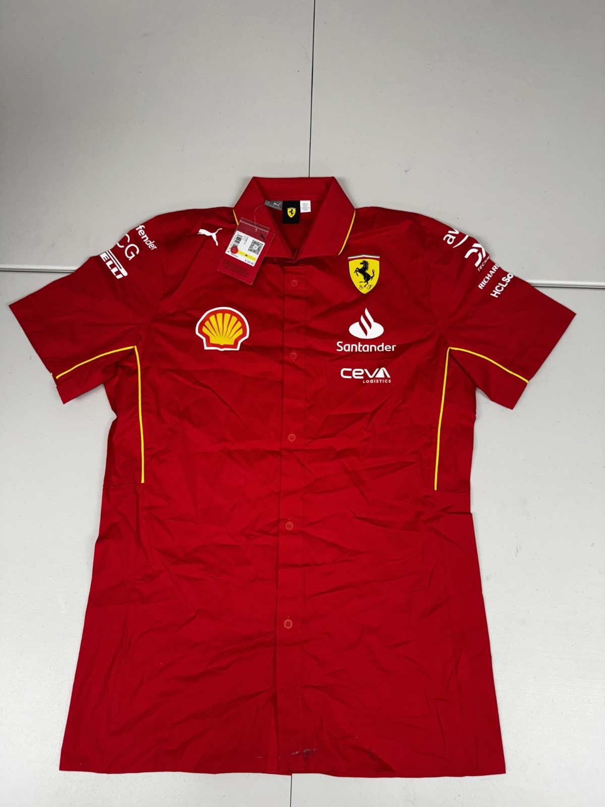 Men’s PUMA Scuderia Ferrari F1 Team Short Sleeve Shirt 763601 01 Size M