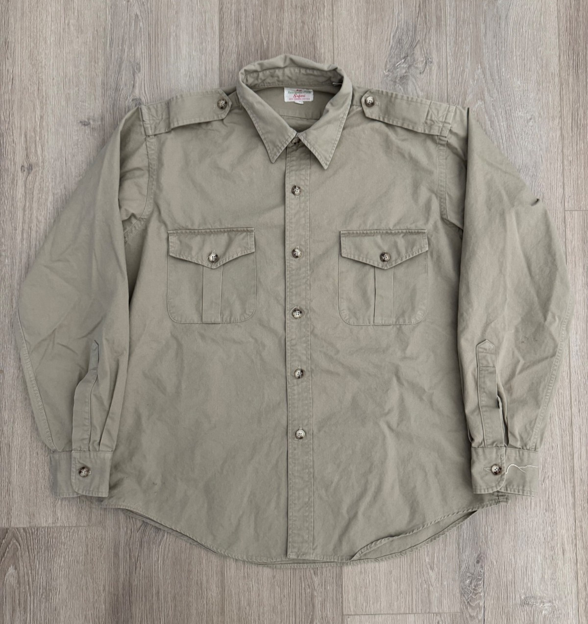 vintage 60s Abercrombie & Fitch Safari Bush Shirt XL Combed Cotton Outdoors 70s