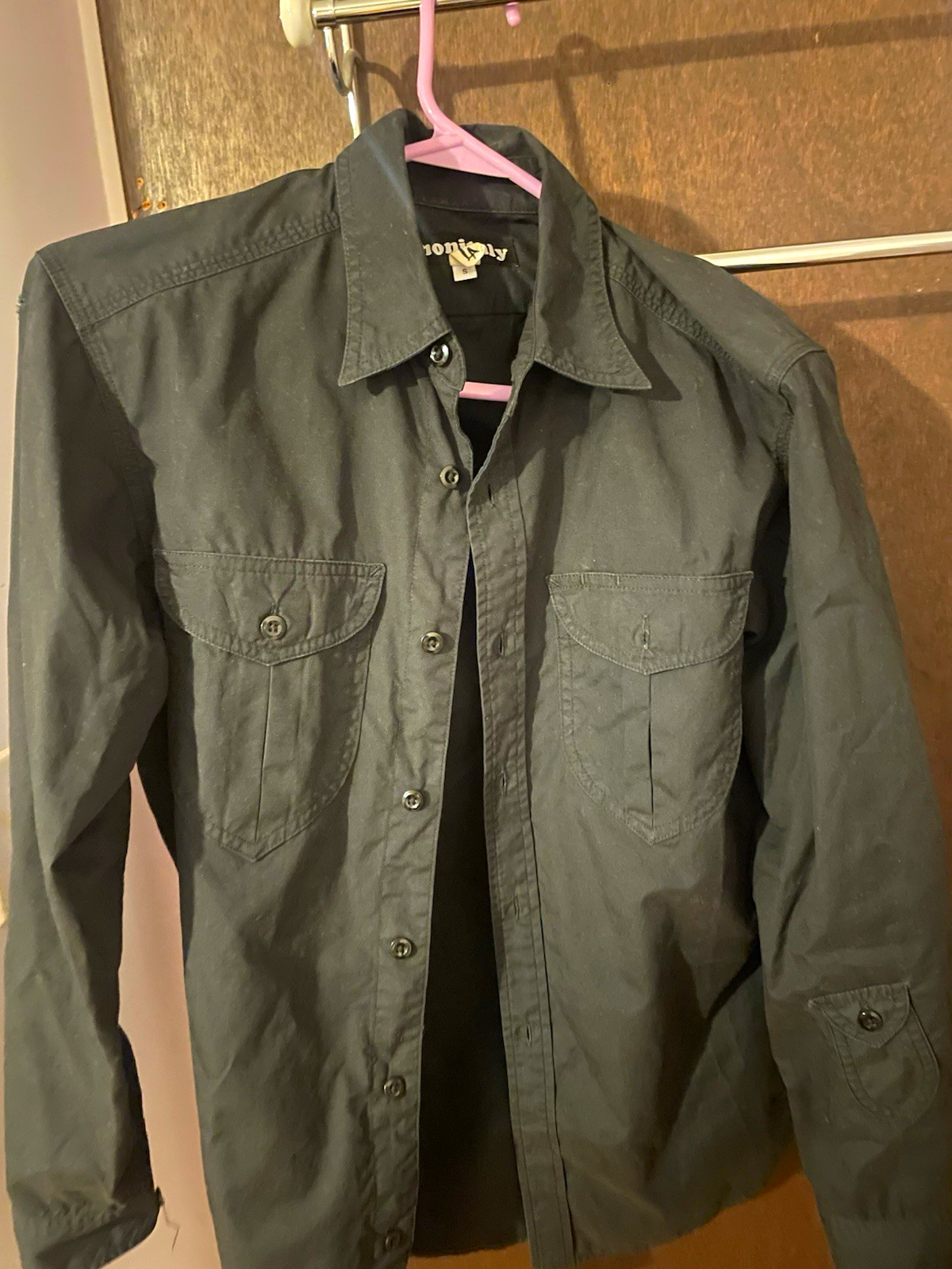Monitaly Black Triple Needle Shirt Size Small