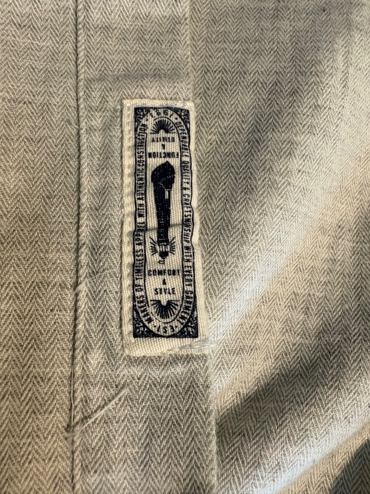 New Mens L.O.G.G. Linen-like Cotton Light Gray Long-Sleeve Button-Down Shirt S