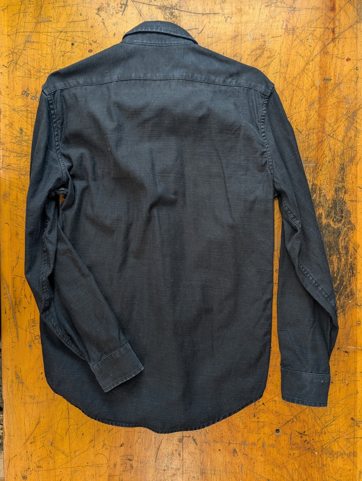 Rare Taylor Stitch | The Mechanic Shirt in Black Reverse Sateen | Medium 40
