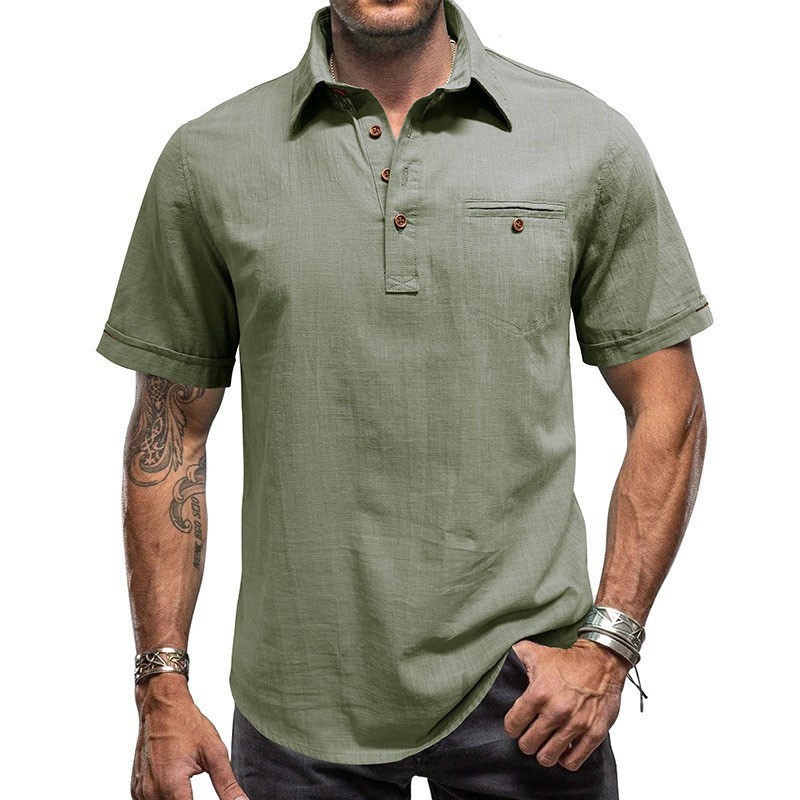 Summer Lapel Pocket Fashion Casual Shirt