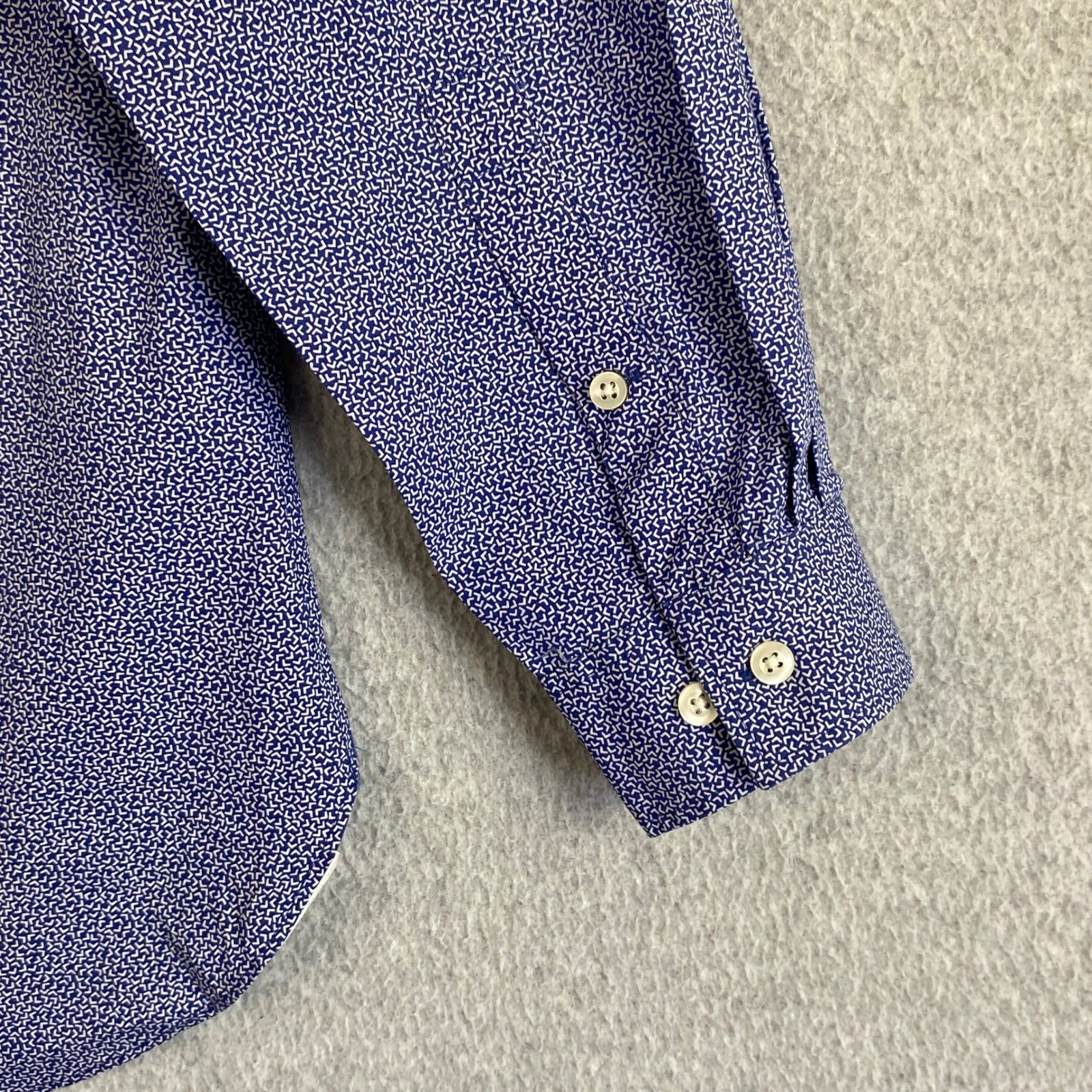 Michael Kors Shirt Mens 16.5 32/33 Blue Airsoft Stretch Slim Fit Geometric