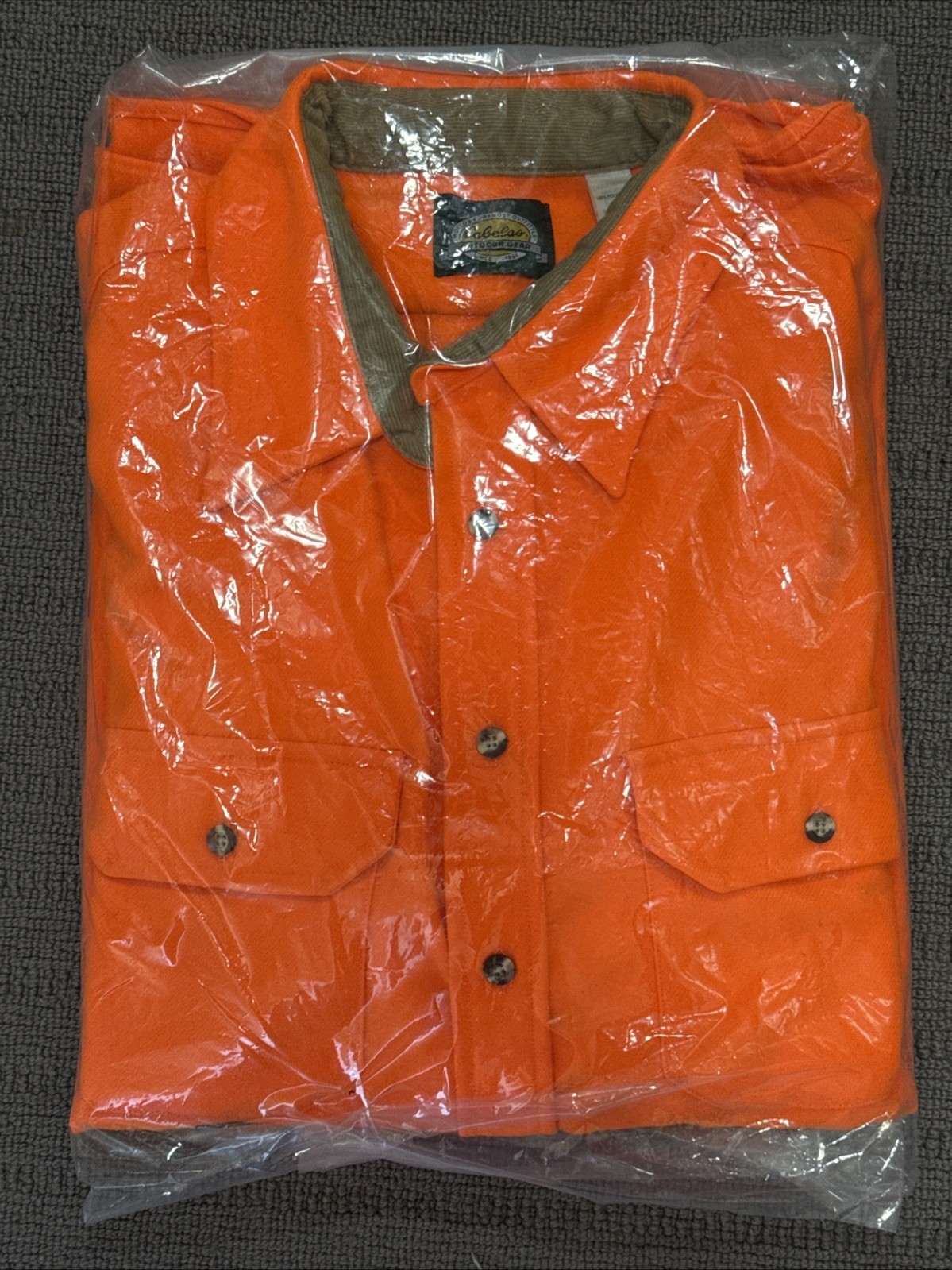 NOS Vintage Cabela’s Bright Orange Button Up Shirt USA Made Mens XXL Hunting