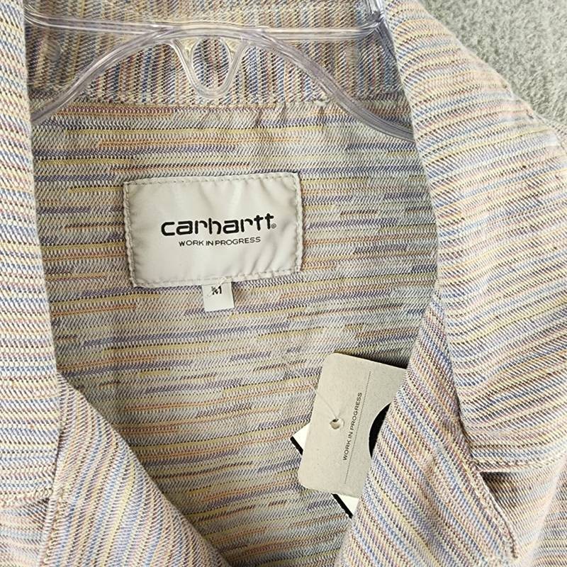 Carhartt WIP Gellar Jacquard Striped Camp Shirt Men’s M Multicolor Short Sleeve