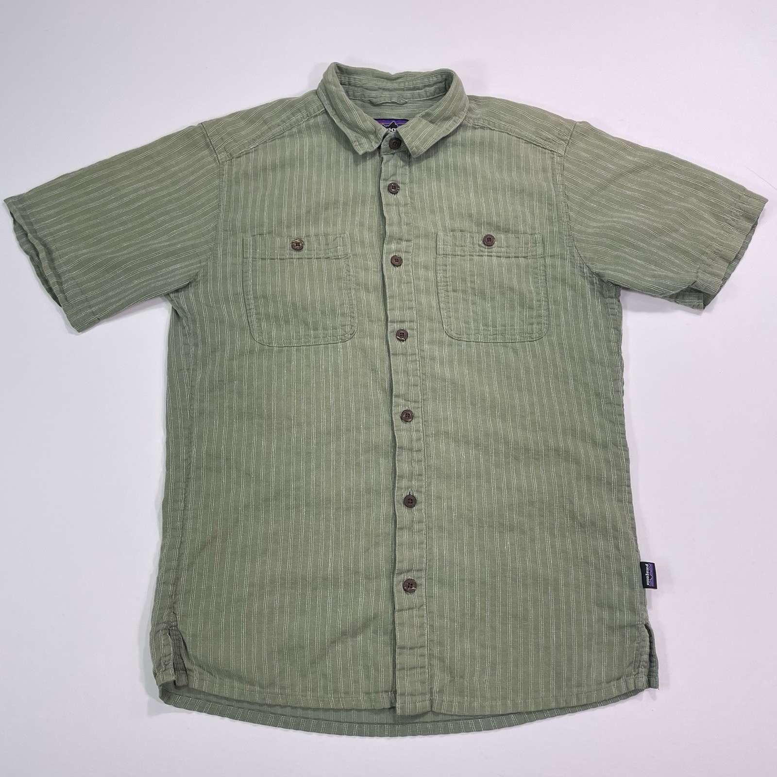 Patagonia Plaid Organic Cotton Hemp Men’s Shirt Sz S Button Up Short Sleeve