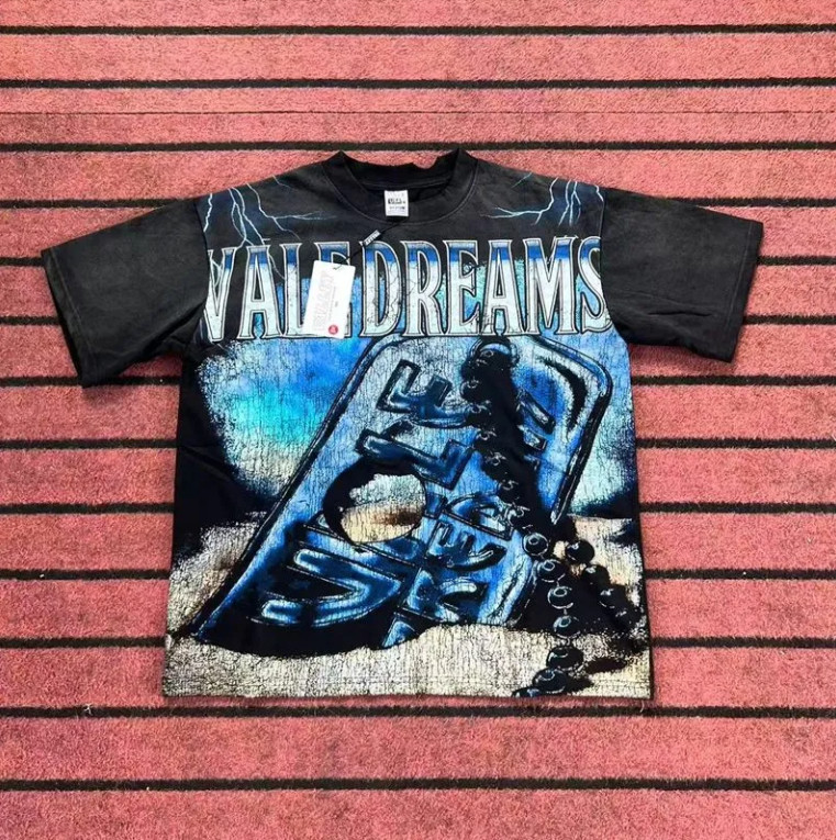 Vale Forever washed and distressed graffiti print Short sleeve Mens T-shirt