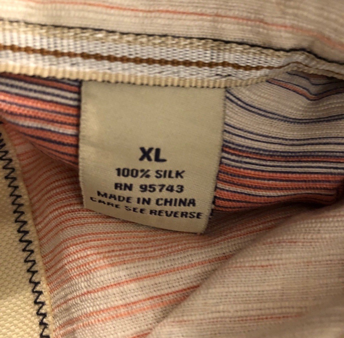 Island Republic Collection Men’s Silk Pink/Peach Stripe Short Sleeve size XL