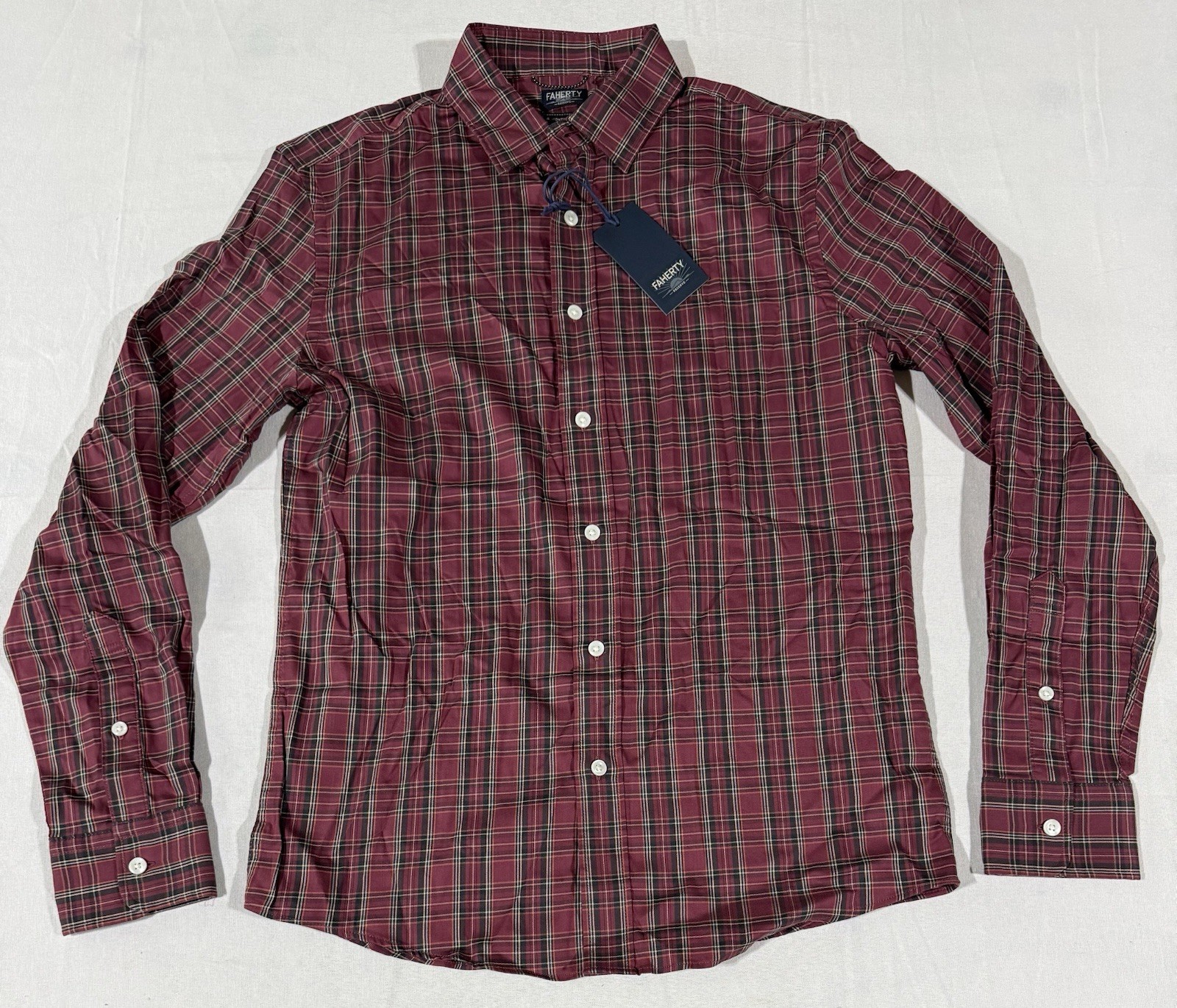 Faherty The Movement Shirt Sport Shirt Long Sleeve Cedar Creek Plaid Small $158