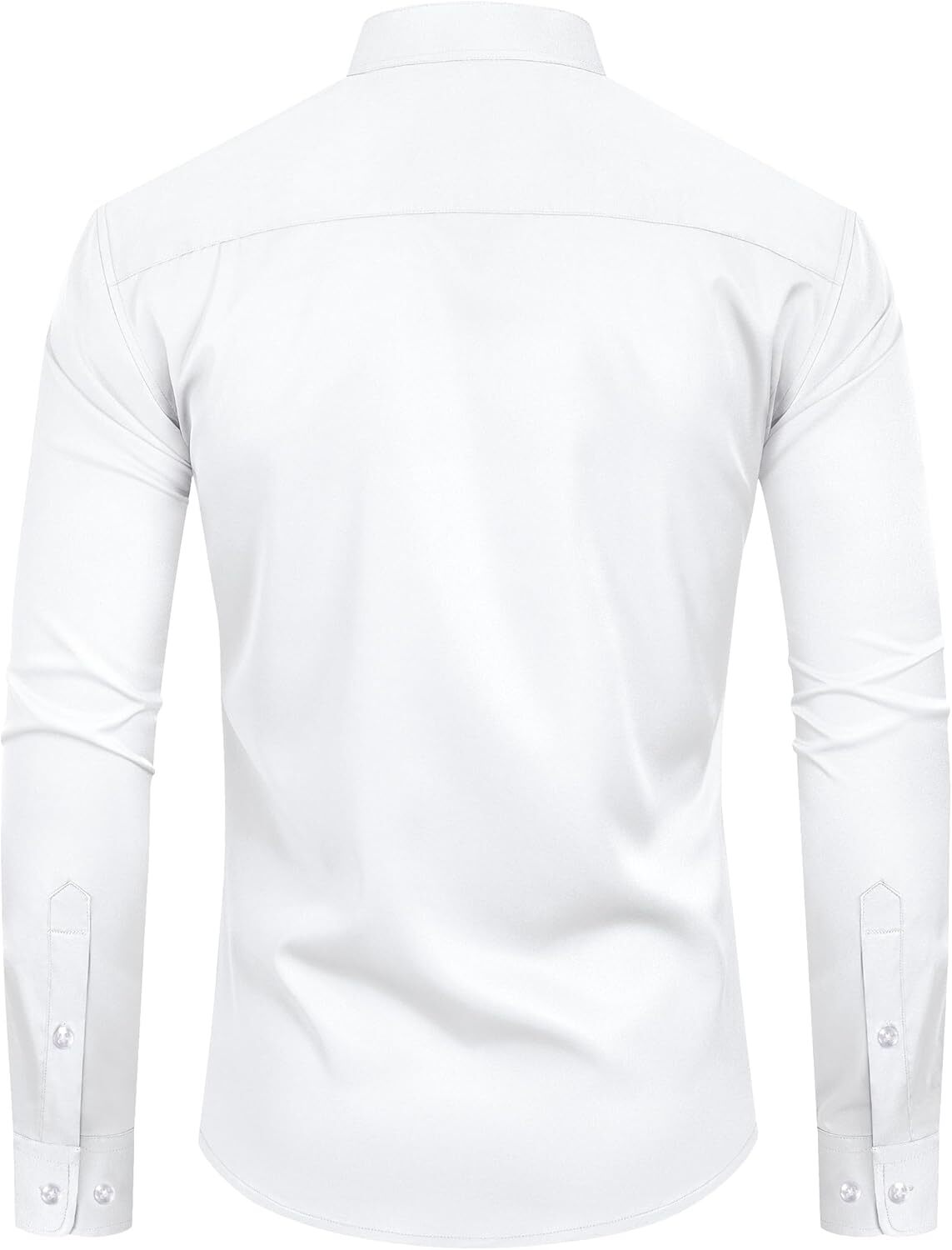 Men’s Banded Collar Dress Shirts Wrinkle Free Mandarin Collar Button Down Shirt
