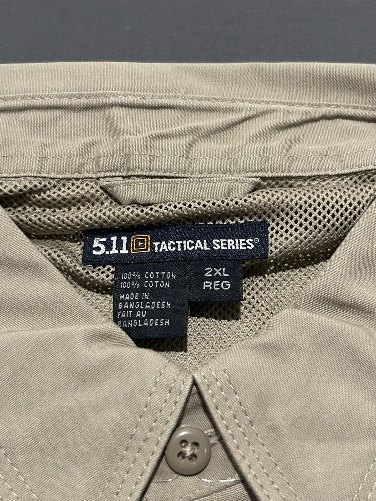 5.11 Tactical Series Shirt Mens 2XL XXL Khaki Long Sleeve Canvas Style 72157