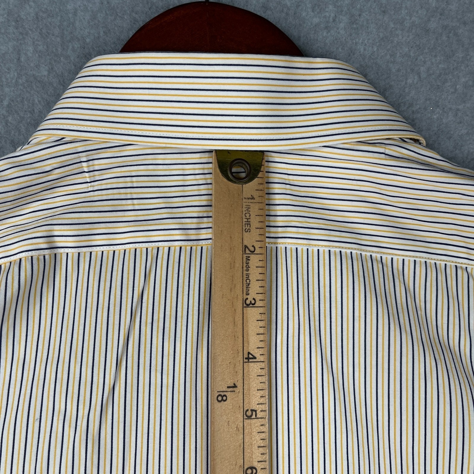 Polo Ralph Lauren Shirt 18 Regent Custom Yellow Striped Button Up Long Sleeve