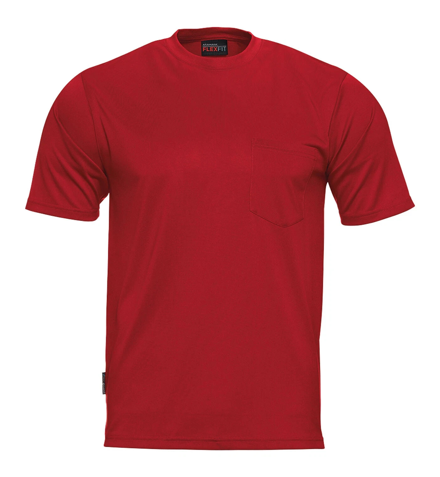 Mens Aramark FlexFit Red Shirt With Pocket 1XL, 100% Polyester