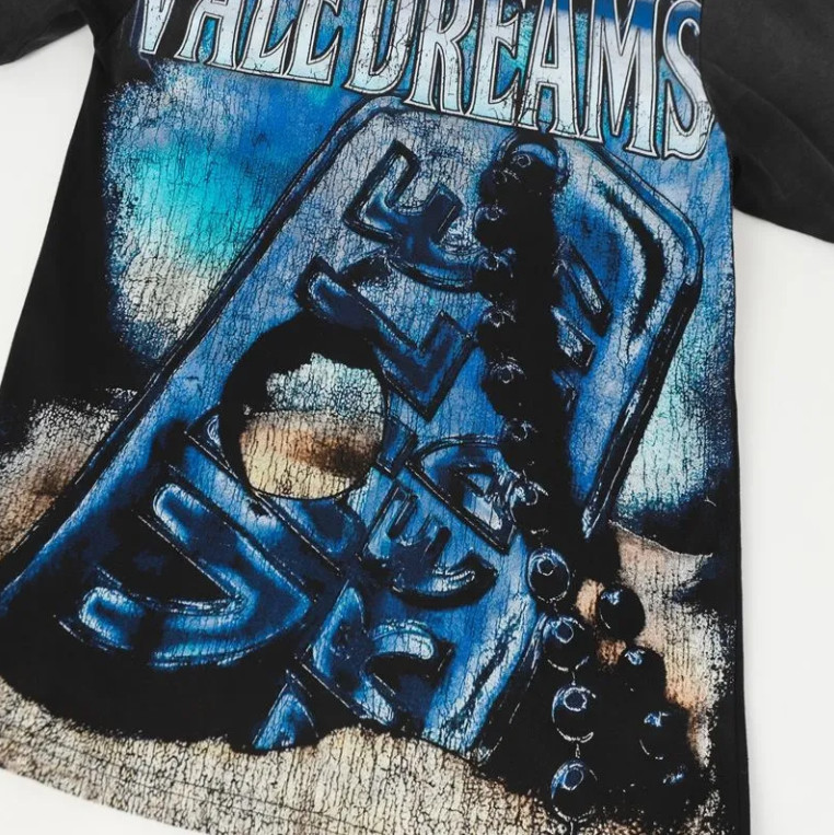 Vale Forever washed and distressed graffiti print Short sleeve Mens T-shirt