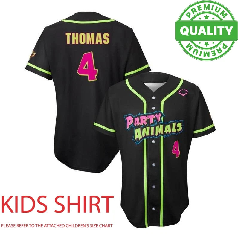 Party Animals Savannah Thomas #4 BASEBALL Jersey 3D AOP Kids Youth 1J0718