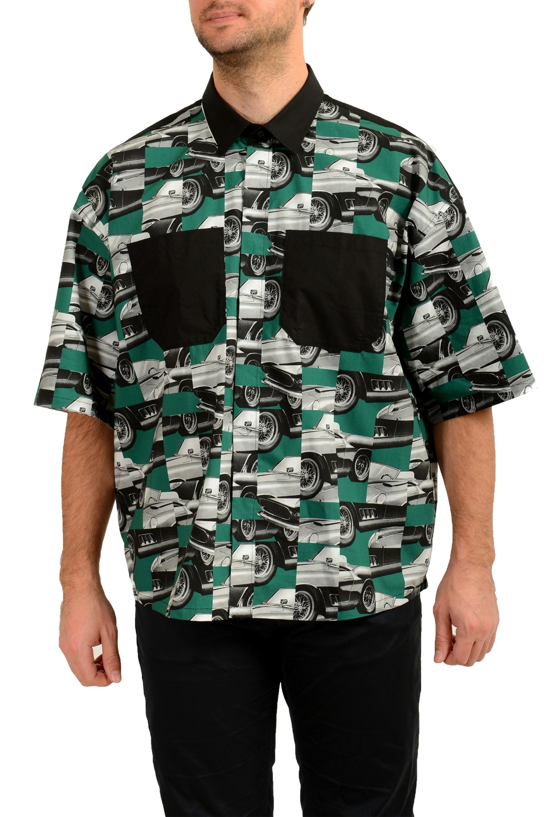 Scuderia Ferrari Men’s Fluid Printed Multi-Color Short Sleeve Casual Shirt