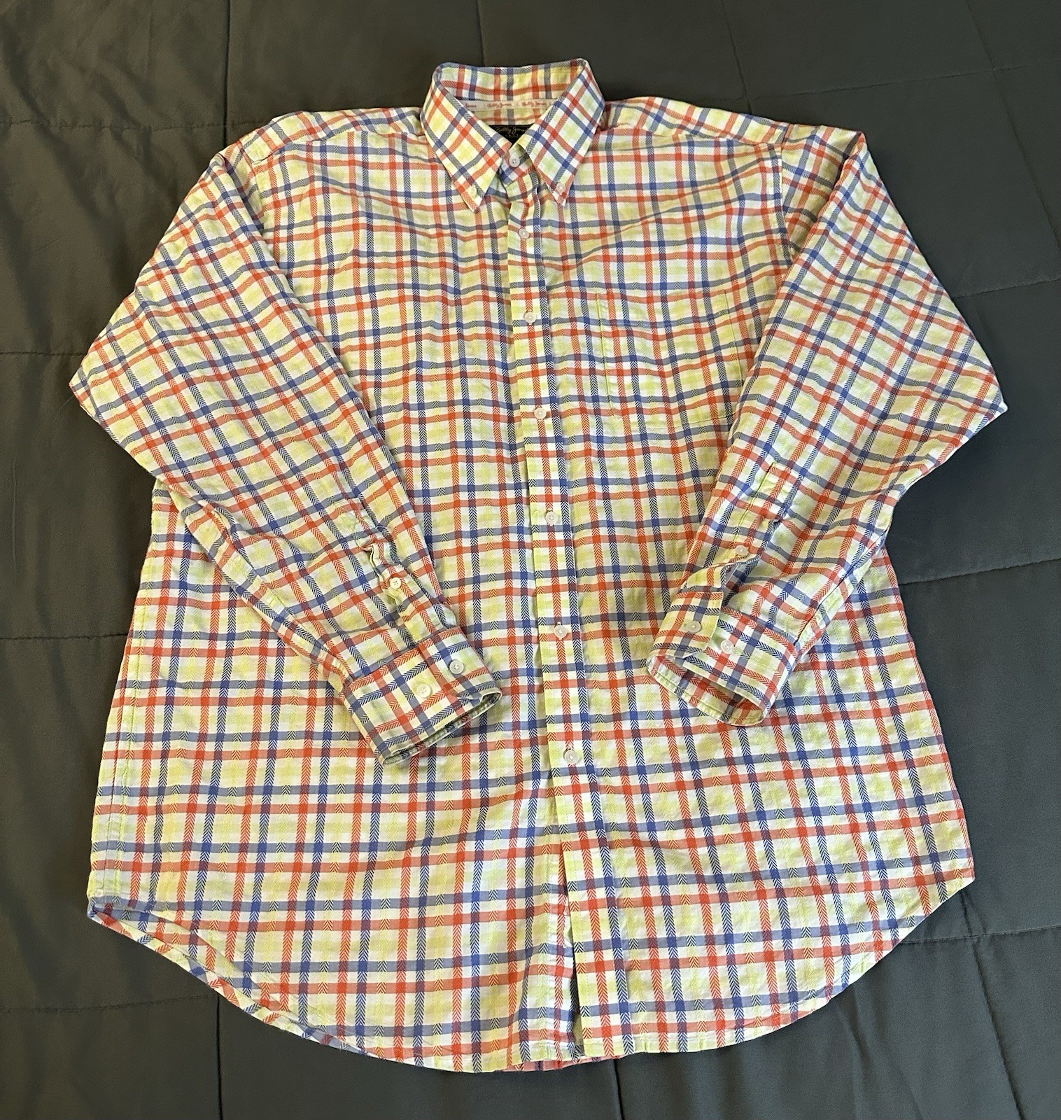 bobby jones collection mens shirt xl multi color Collared Long Sleeve Button Up