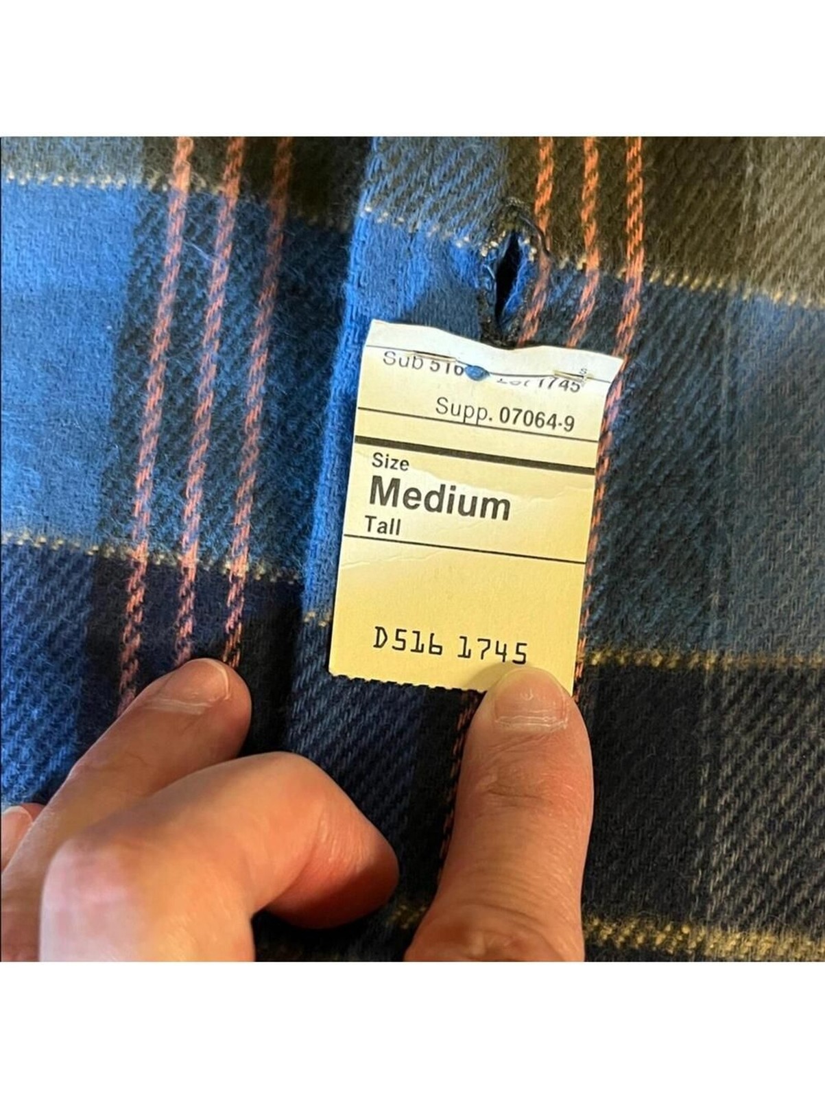 Vintage Big Mac JCPenney Flannel Shirt USA Made M Tall Blue Plaid Deadstock NWT