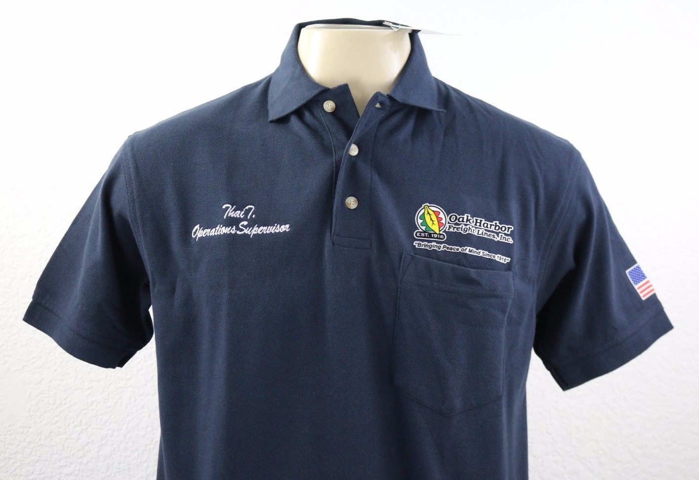 NEW Blue Generation Oak Harbor Embroidered Men’s Short Sleeve Polo Shirt Size M
