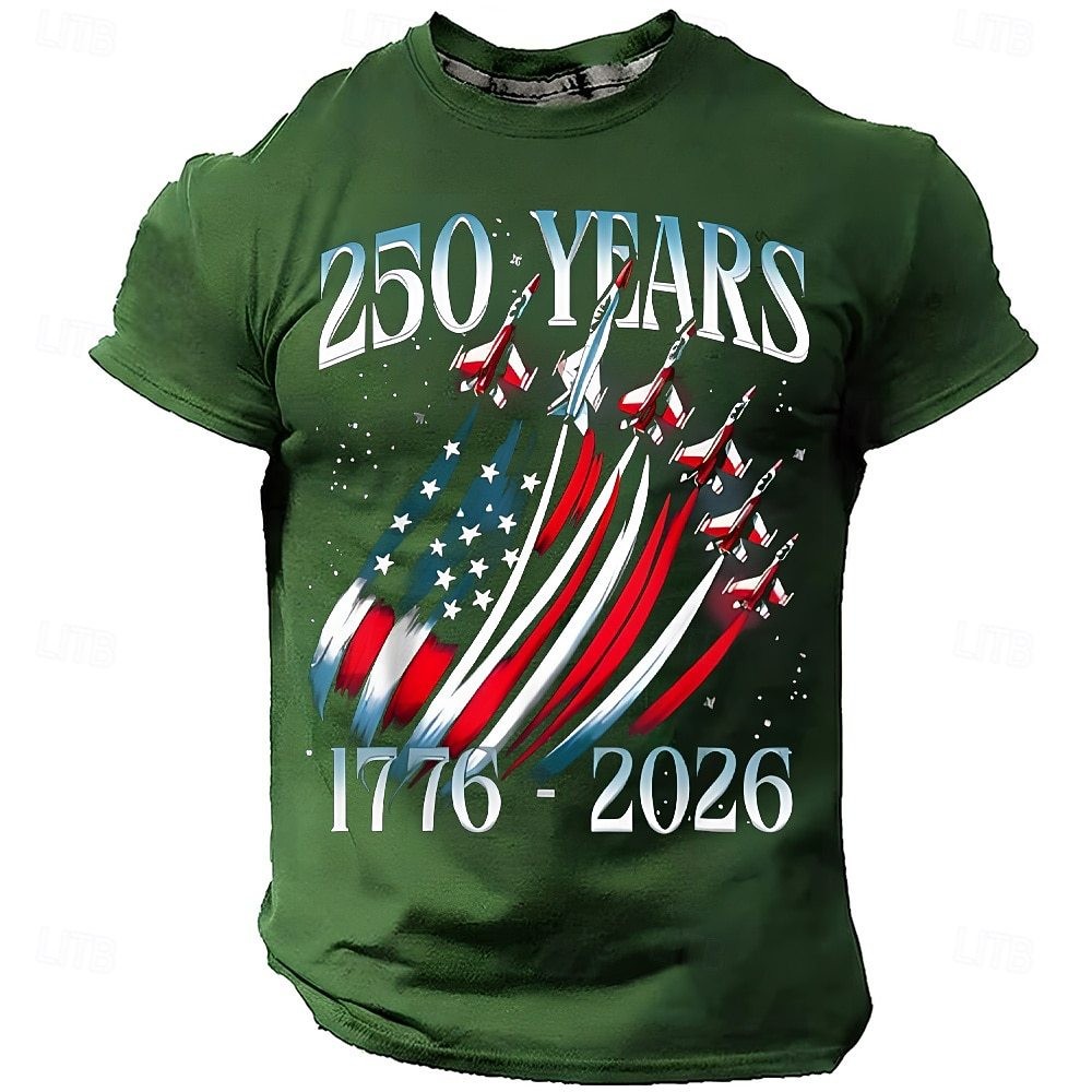 Men’s printed short sleeve crew neck top spring summer T-shirt