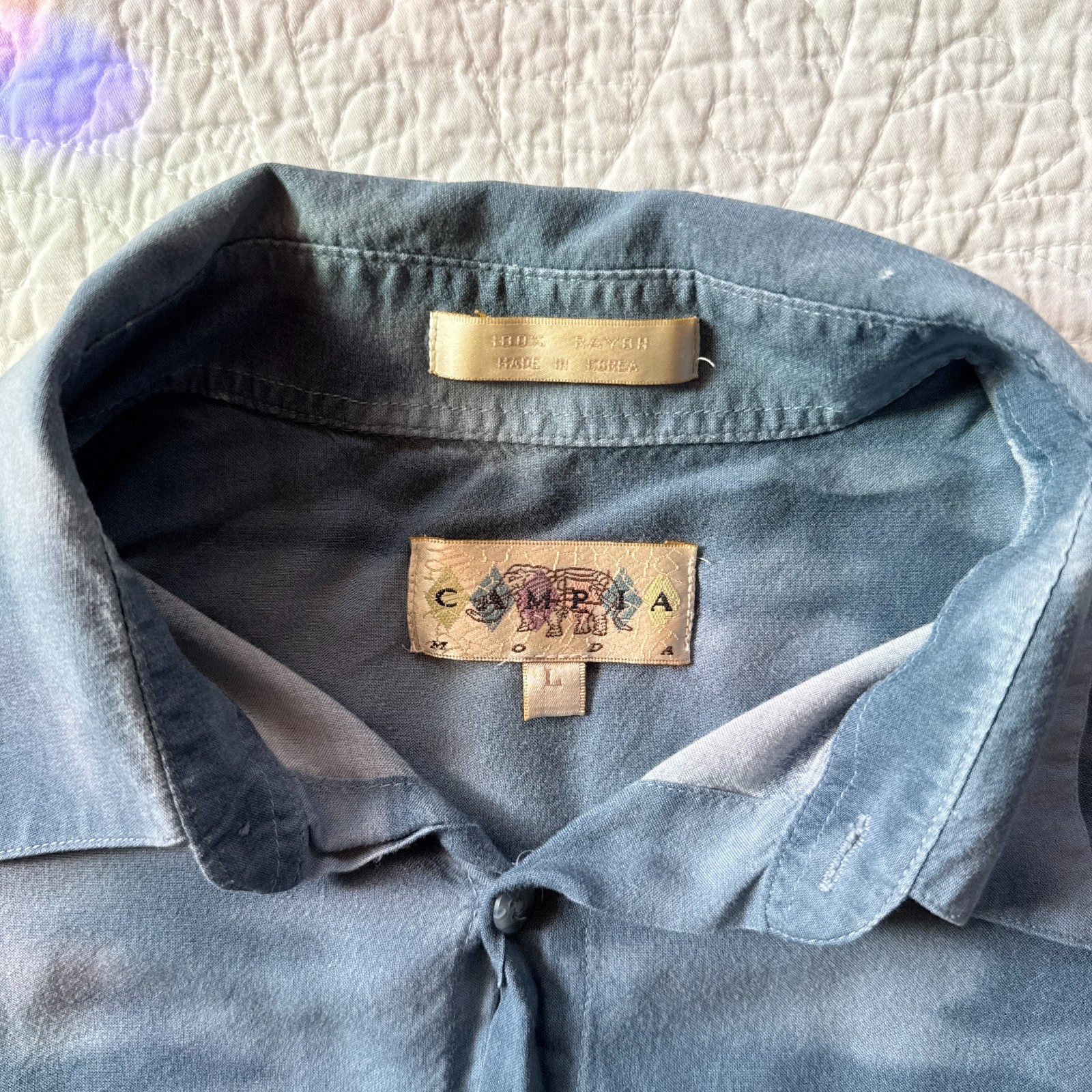 Vintage 90s Y2K Campia Moda Hawaiian Aloha Golf Shirt Size L Pineapple Palm Tree