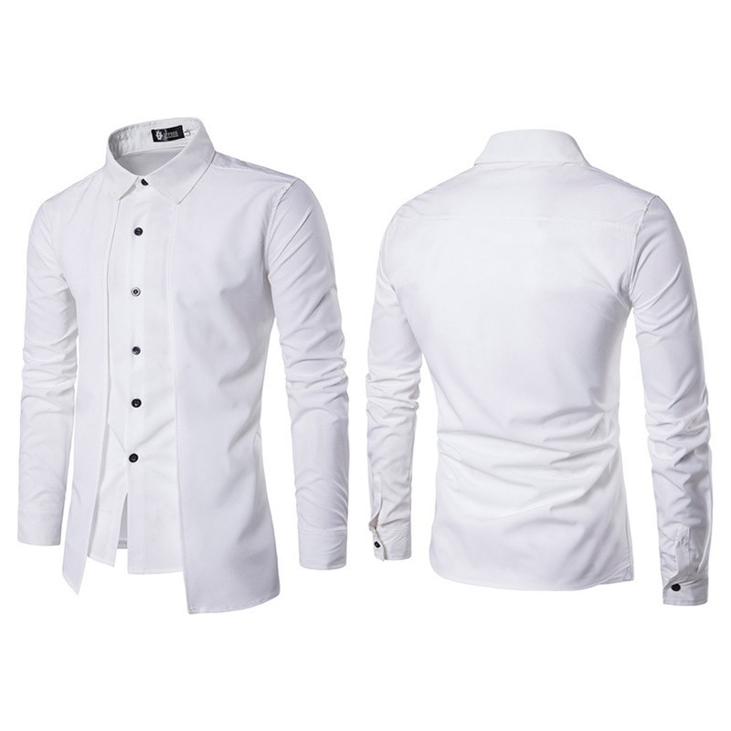 Men Luxury Formal Shirt Long Sleeve Slim Business Casual Dress Suit Shirts Tops