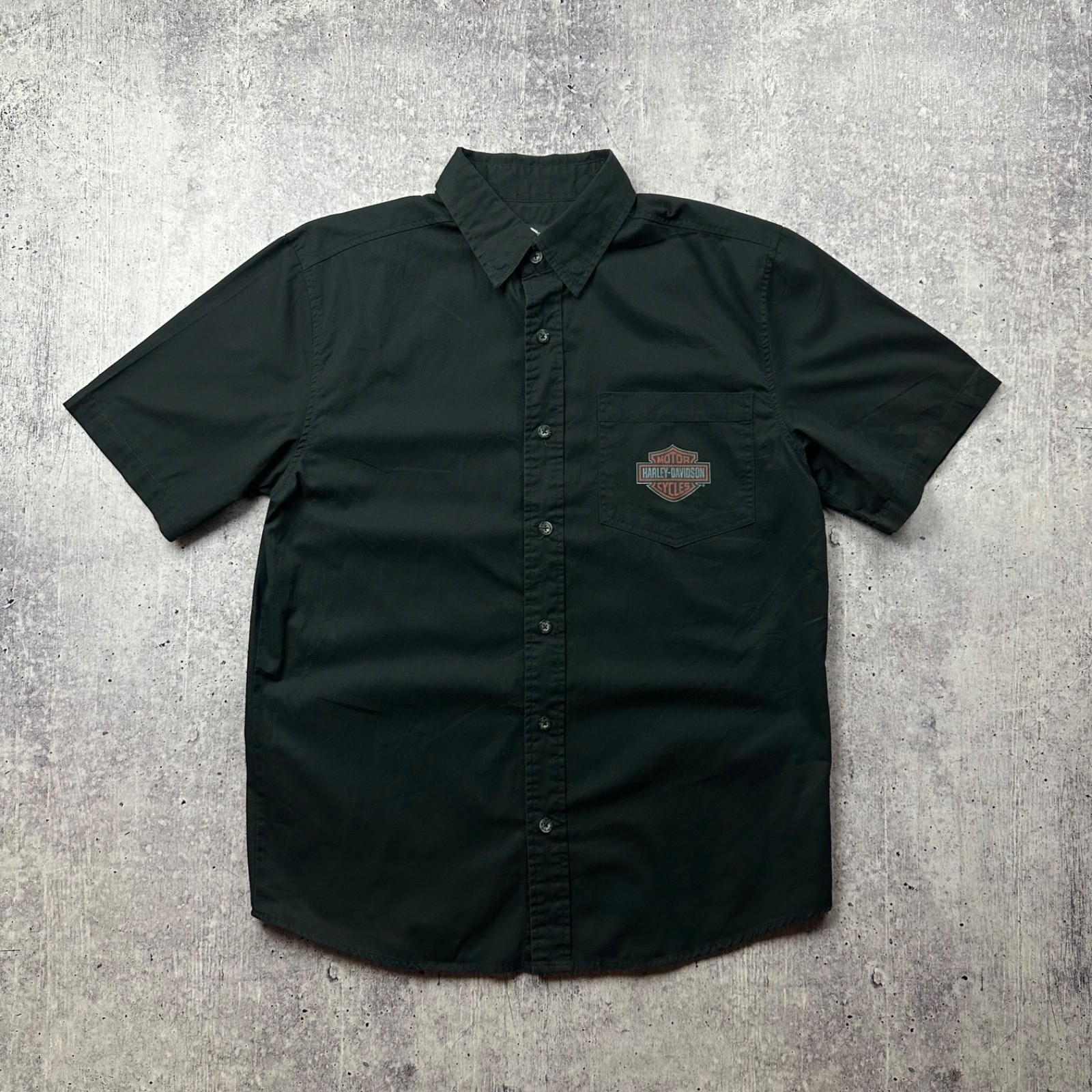 Harley-Davidson Genuine MotorClothes Button Up Shirt Black Short Sleeve Size M