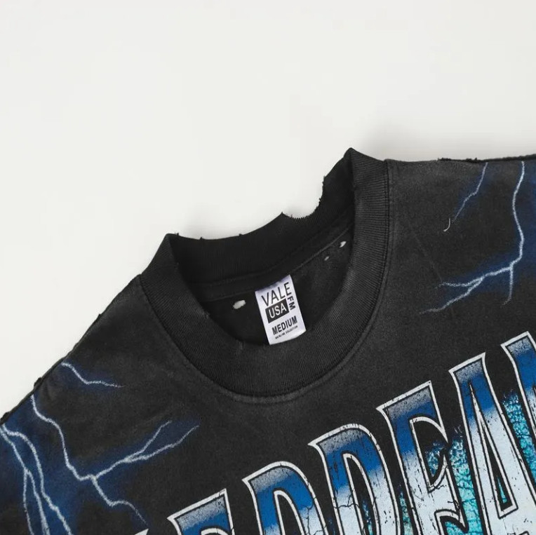 Vale Forever washed and distressed graffiti print Short sleeve Mens T-shirt