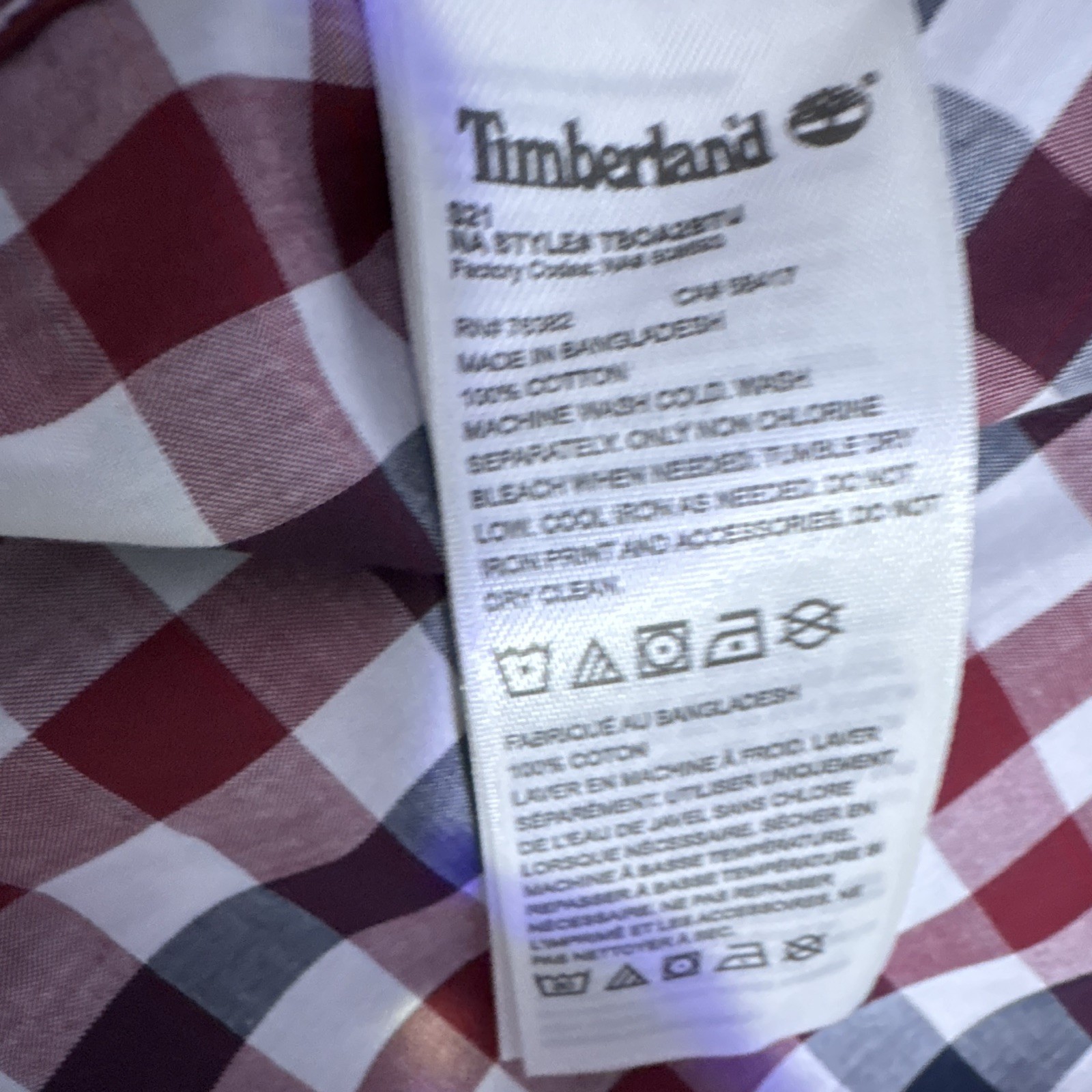 Timberland Men’s L/G Regular Fit Long Sleeve Plaid Button-Up Lot 2