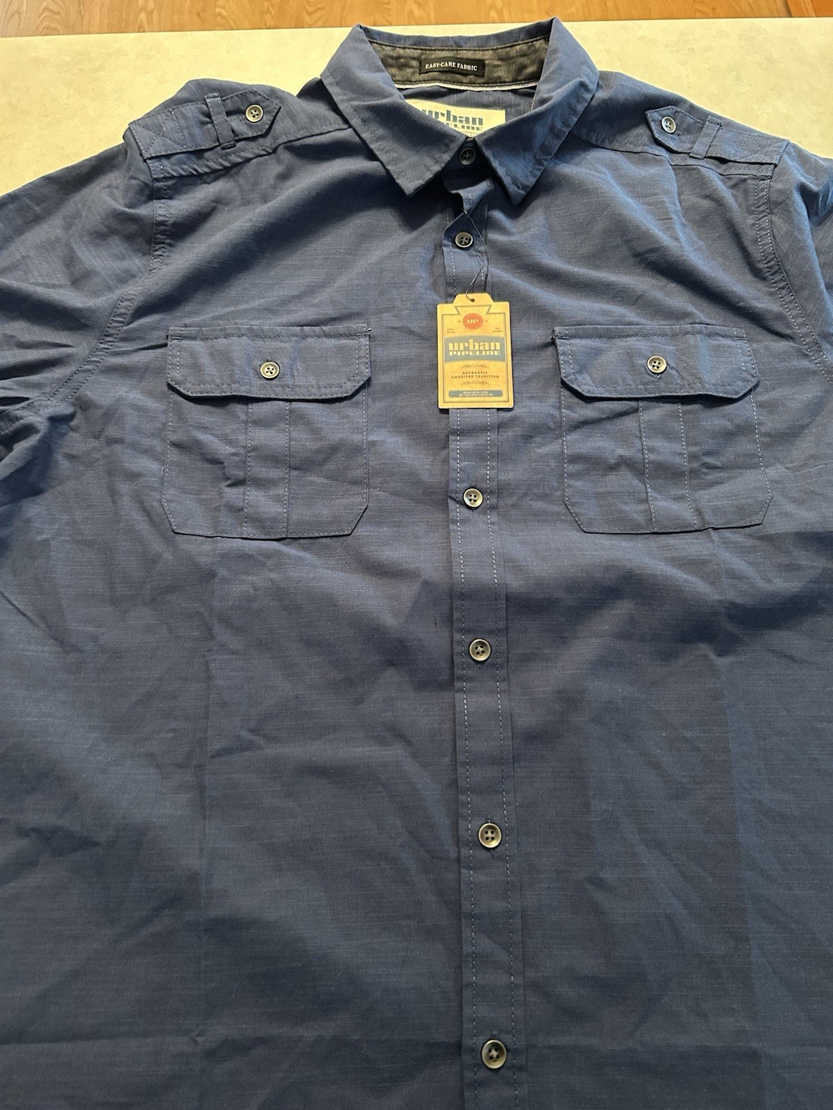 Urban Pipeline Men’s Long Sleeve Button Up Shirt Blue XL NWT