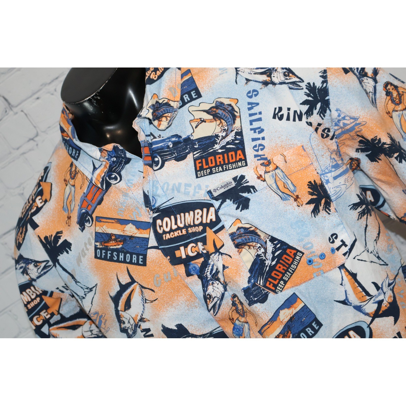 Columbia PFG Performance Fishing Gear Shirt Mens XL Florida Deep Sea Tackle Shop