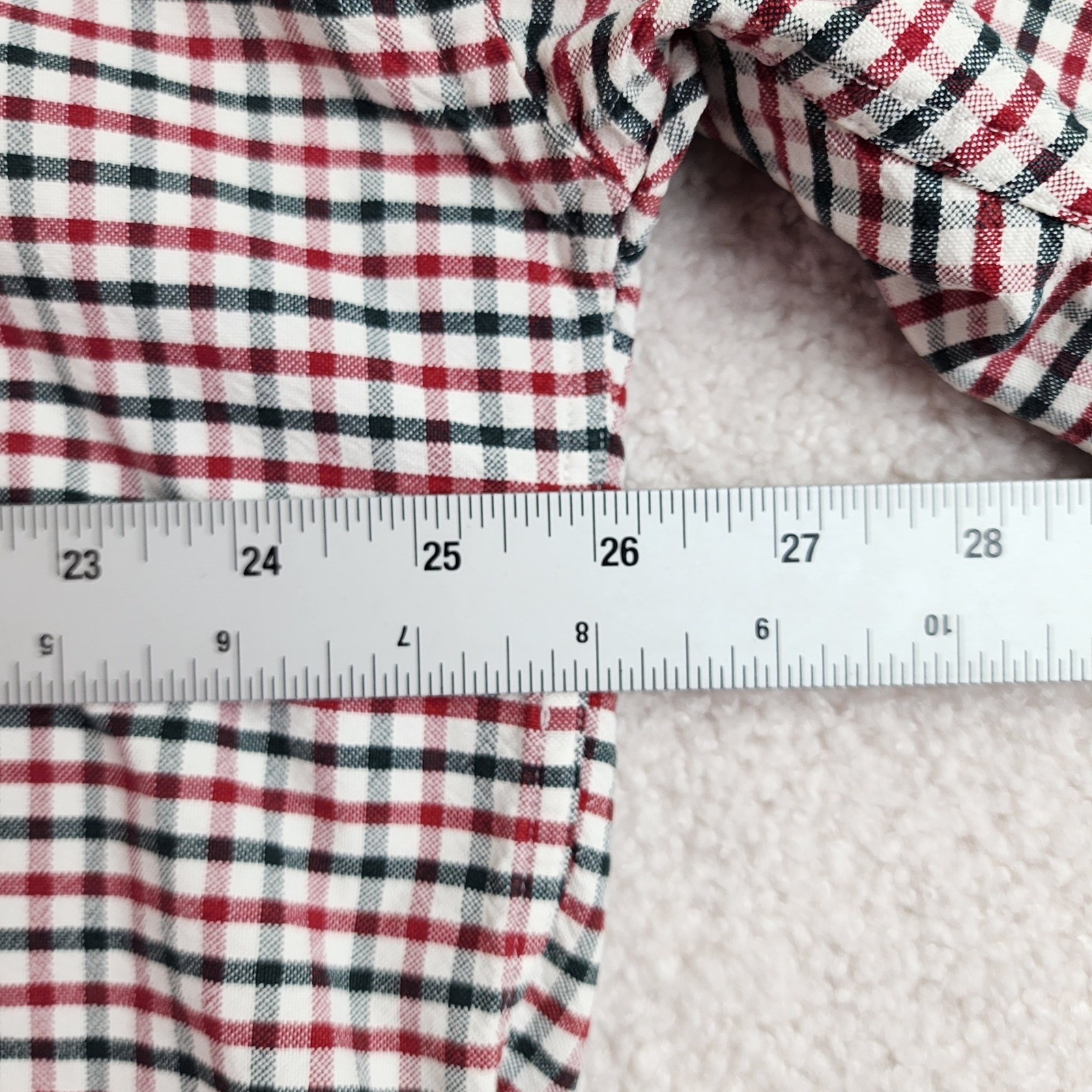 Tommy Hilfiger Plaid Button Down Shirt Mens XL Red White Navy Classic Preppy