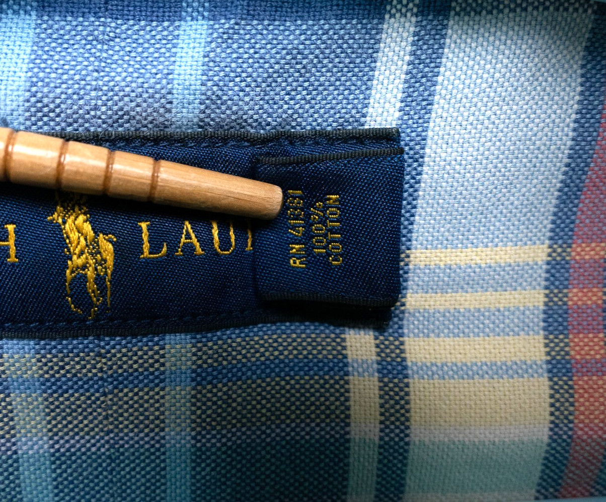 Polo Ralph Lauren Shirt Mens Large Blue Plaid Long Sleeve Cotton Oxford Preppy