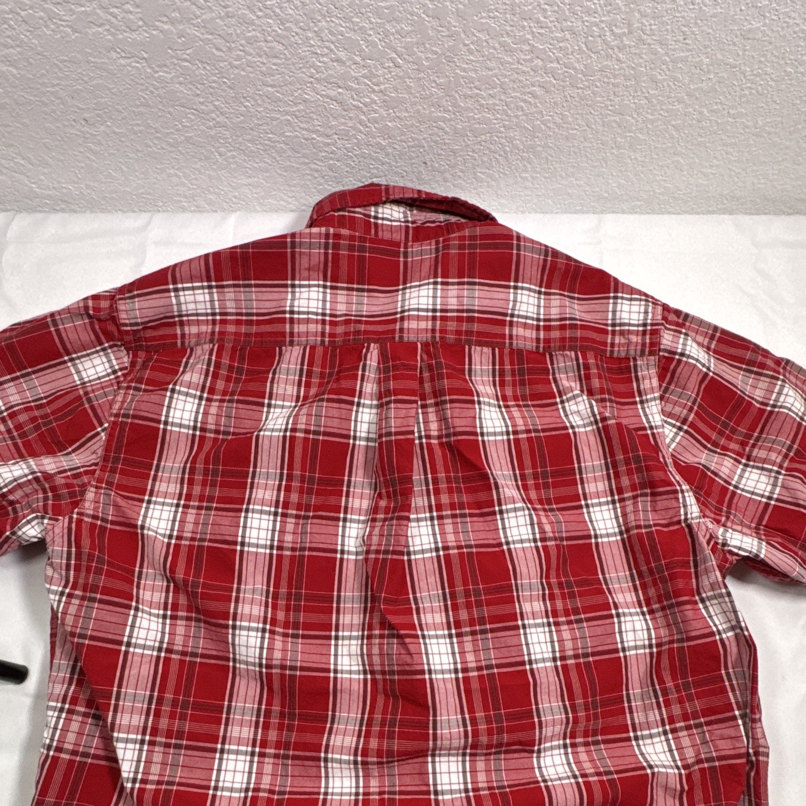 Carhartt Men’s L Regular Cotton Woven Plaid Red/White/Gray Shirt Pockets