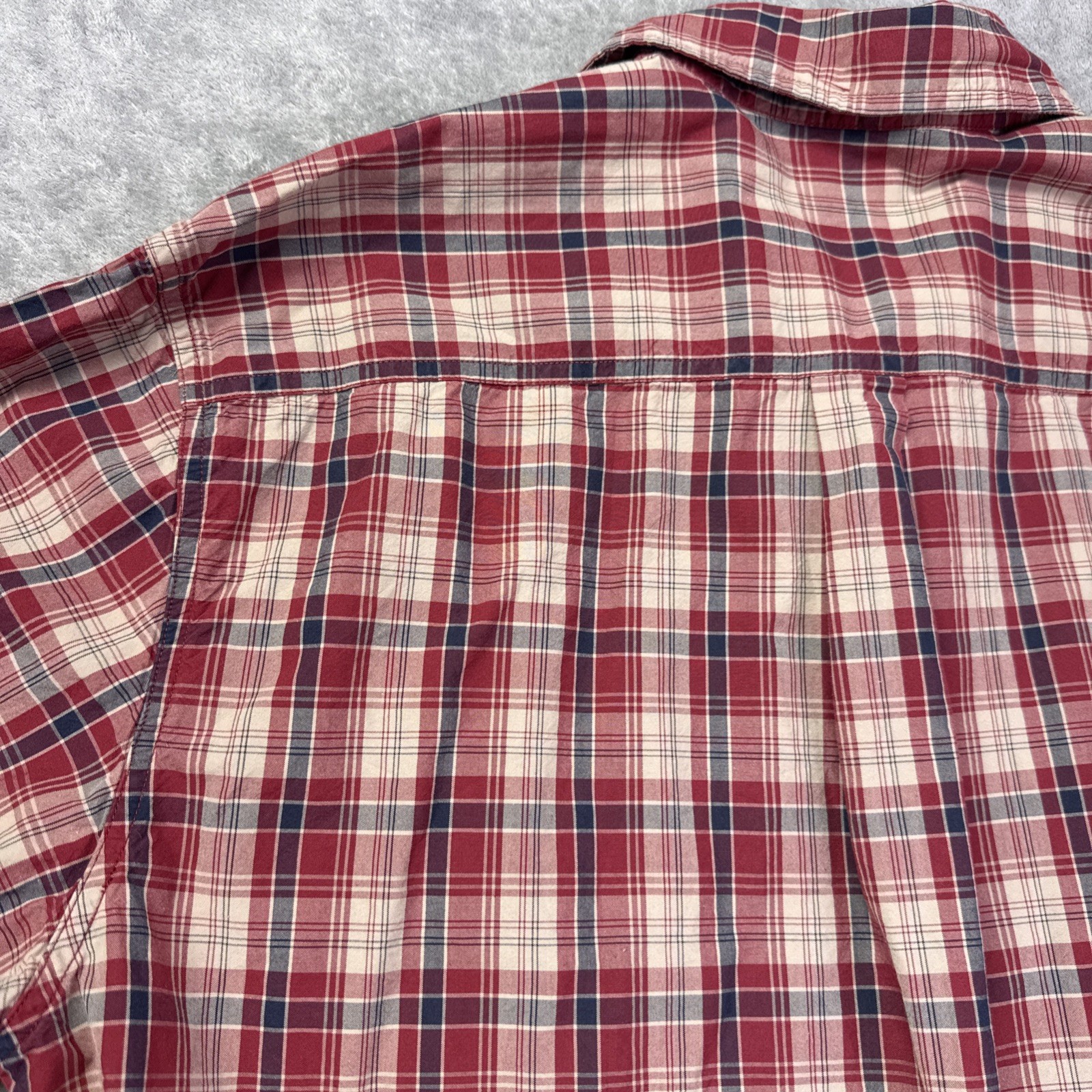 CARHARTT men’s Large Tall button front shirt long sleeve 100% cotton Red Plaid