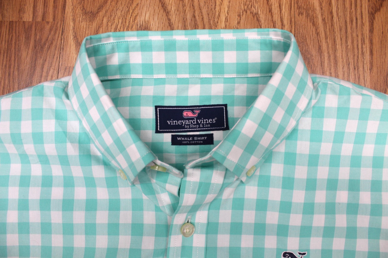 VINEYARD VINES CLASSIC FIT WHALE SHIRT 100% COTTON SPRING GREEN Sz SMALL, S