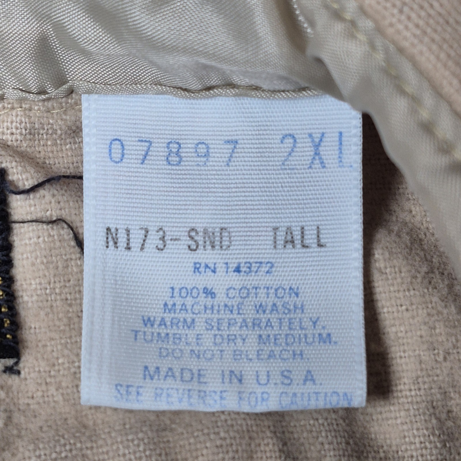 VTG Eddie Bauer Mens 2XL Tall Expedition Outfitter Shirt Beige Canvas Cotton USA