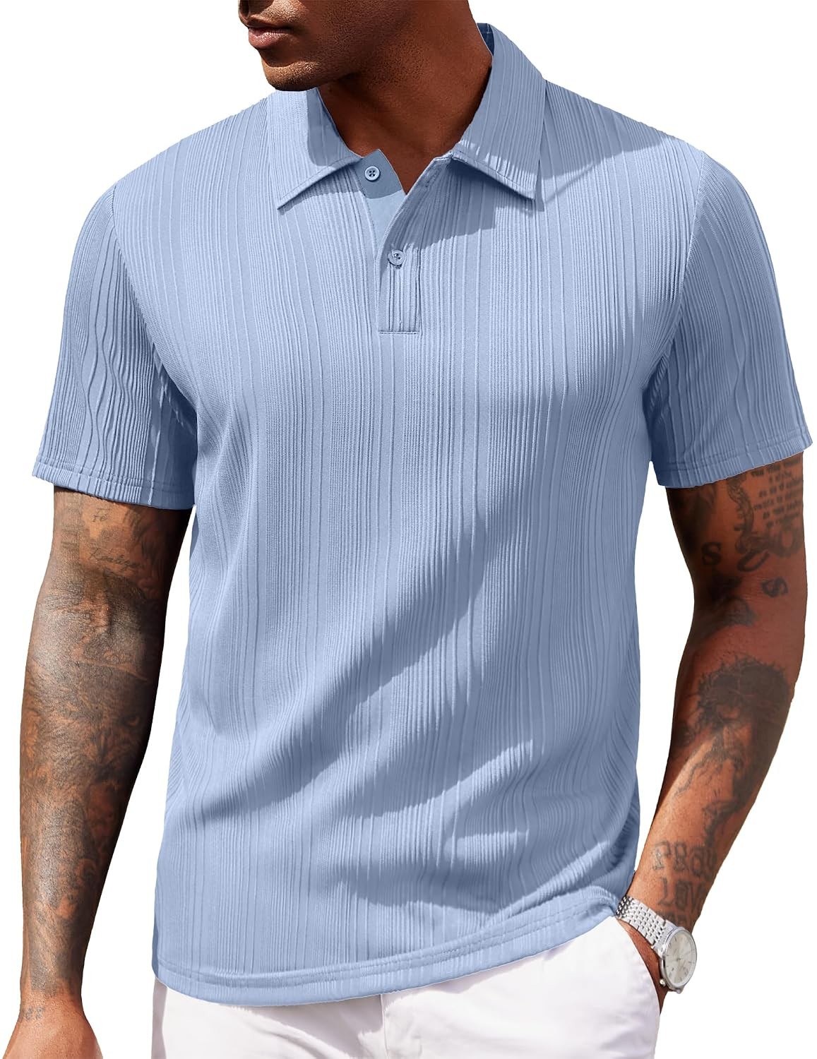COOFANDY Polo Shirts for Men Short Sleeve Shirts Casual Stylish Collared Summer