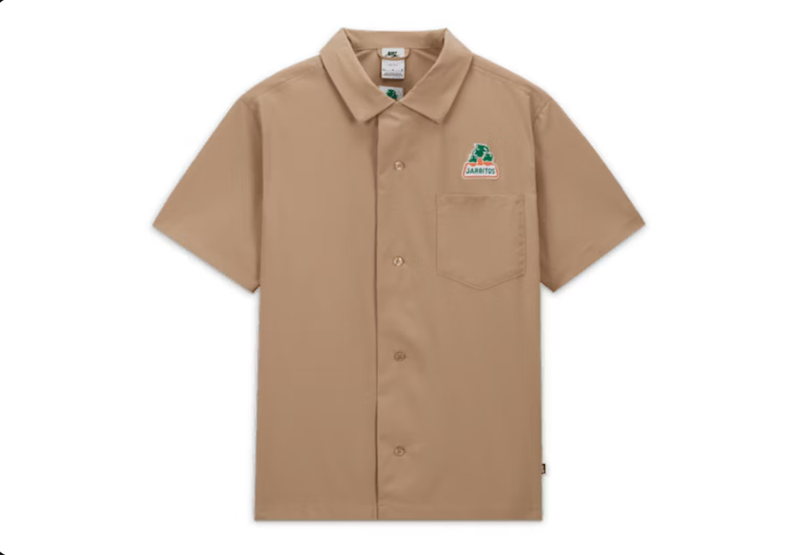 Nike SB x Jarritos Bowling Button Up Shirt Khaki (DV9077-247) Size Medium