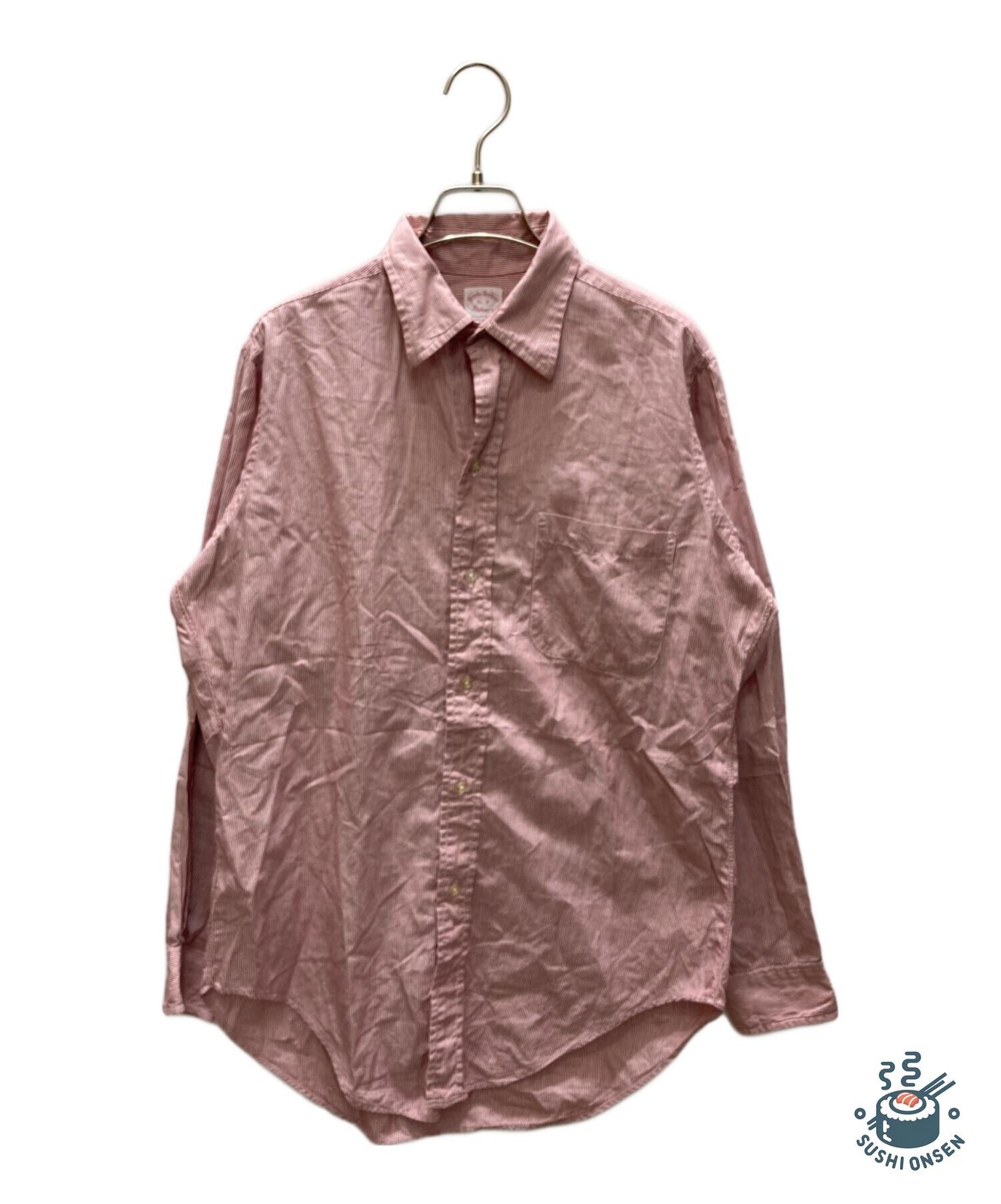 BROOKS BROTHERS 6-button makers striped shirt Size: 15-2 Red Men