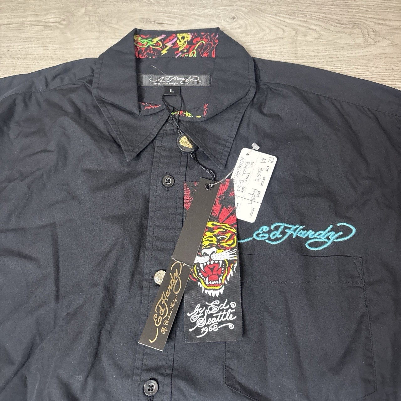 RARE Vintage Ed Hardy 2008 Button Down Dress Shirt NEW