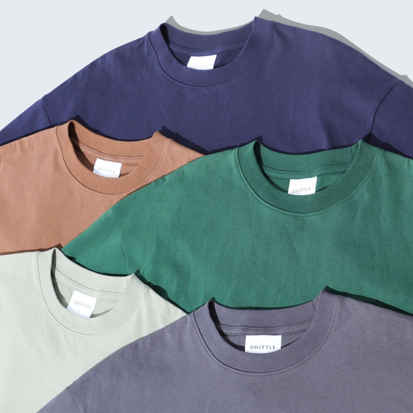 Japanese Loose Solid Cotton Drop Shoulder Street Tee