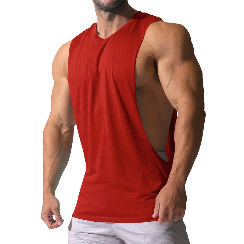 Muscle fit tank top men’s casual solid color sleeveless vest T-shirt