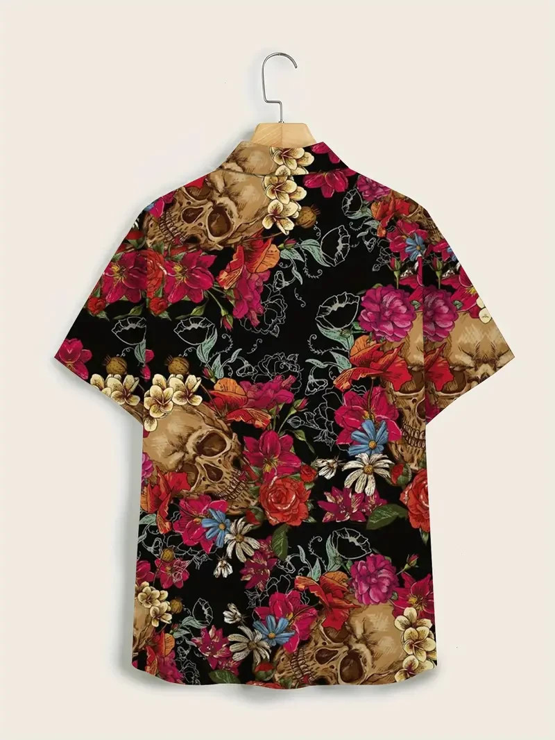 Black Background with Vibrant Red, Pink, Blue & Hawaiian Shirt – Adults & Youth