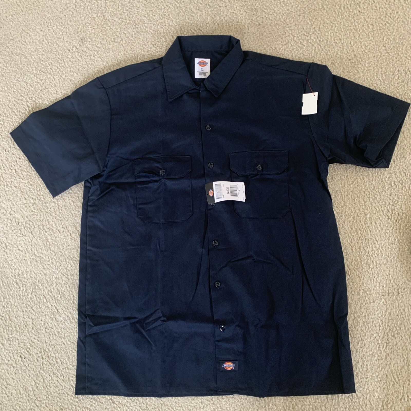 Dickies Men’s 1574 Short Sleeve Work Shirt Size Large Dark Blue