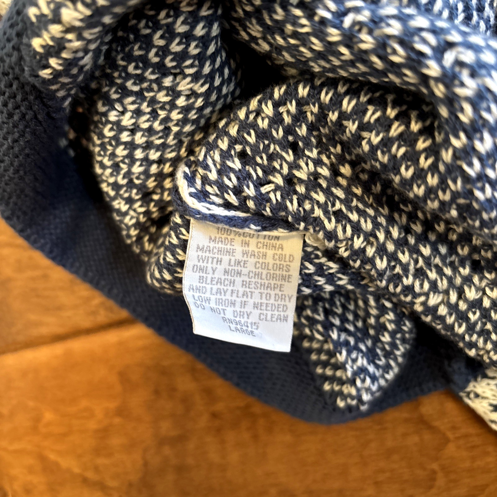 Massive Luxury Men Sweater Blue Crochet Knit Polo Shirt Button Sz L NWOT