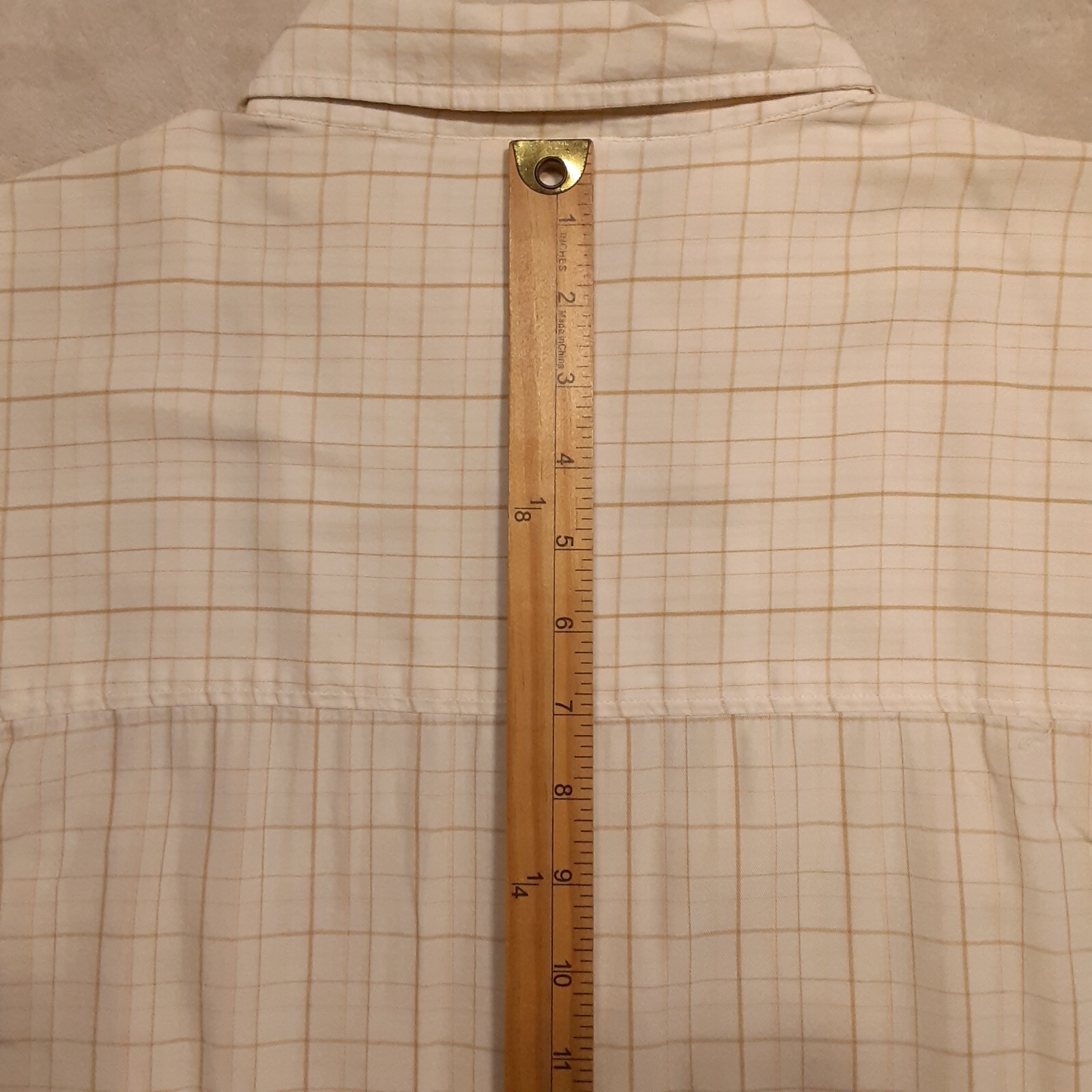 G-Unit Mens Short Sleeve Button Shirt Sz.3XL/Beige Plaid/Cotton