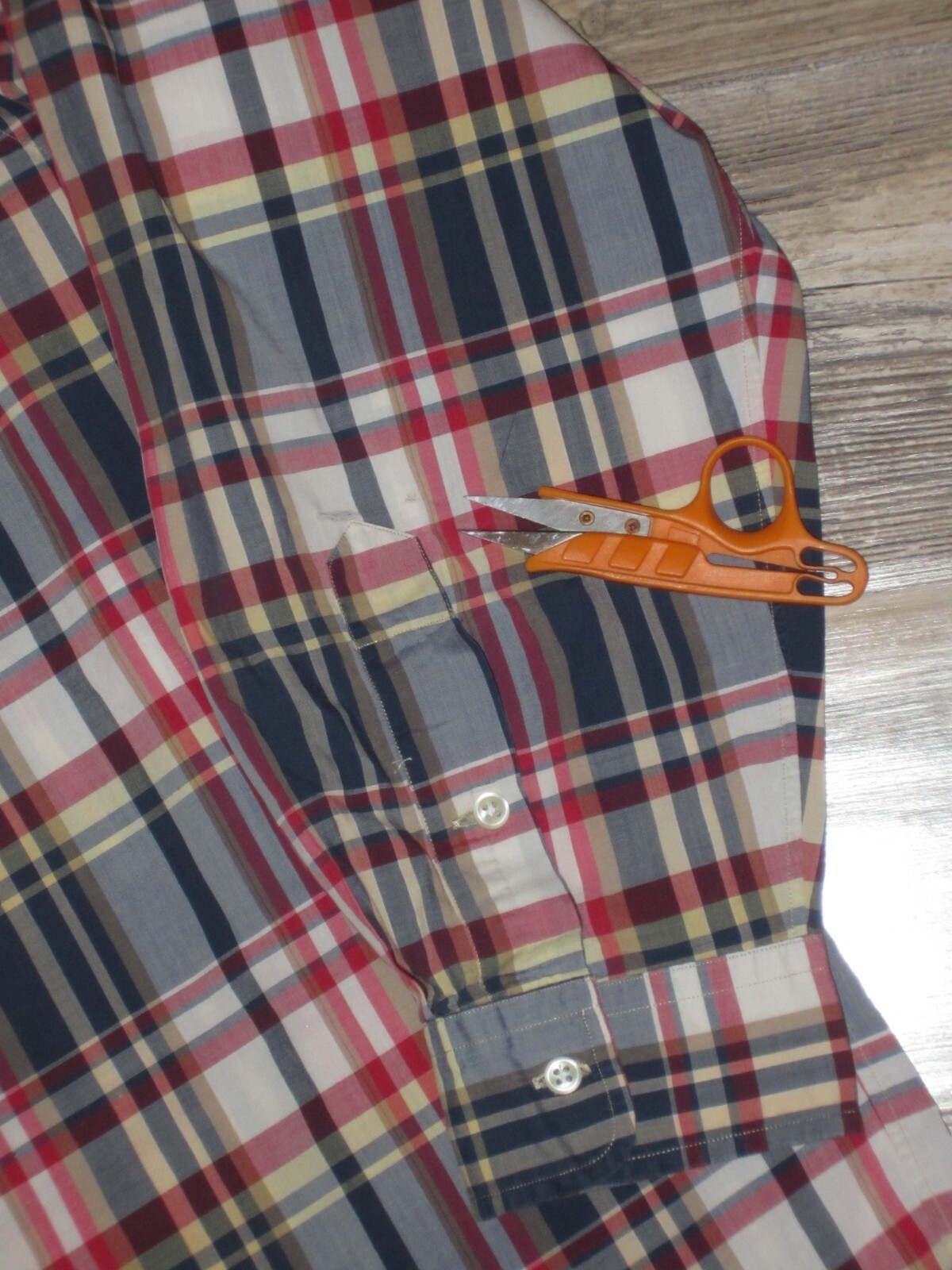 VINTAGE MENS 1X BIG RALPH LAUREN PLAID MADE IN HONG KONG LIGHTWEIGHT DIMS BELOW